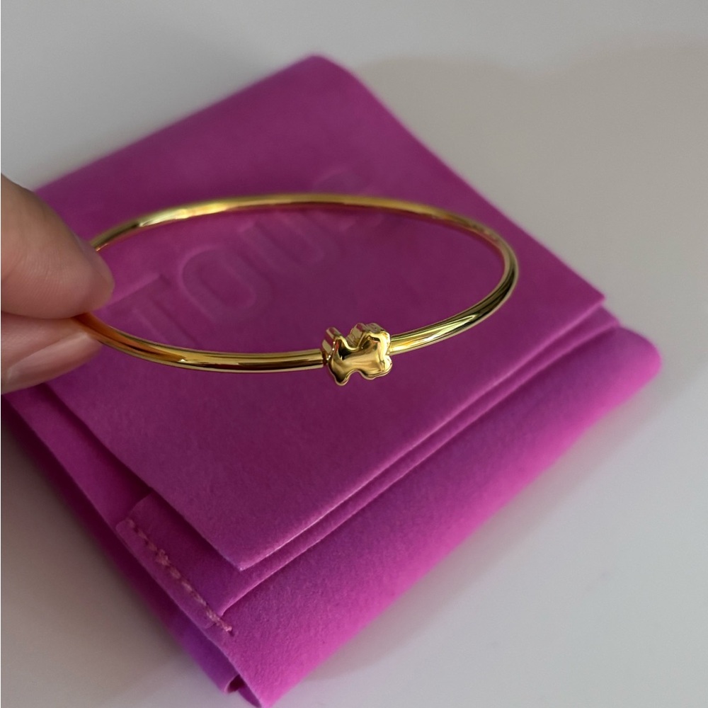 Tous 18kt Gold Plated over silver Bear Charm Bangle